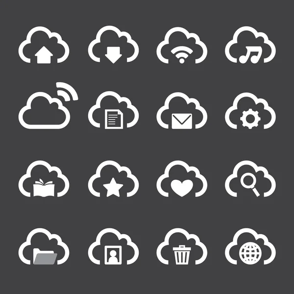 Conjunto de iconos de nube — Vector de stock