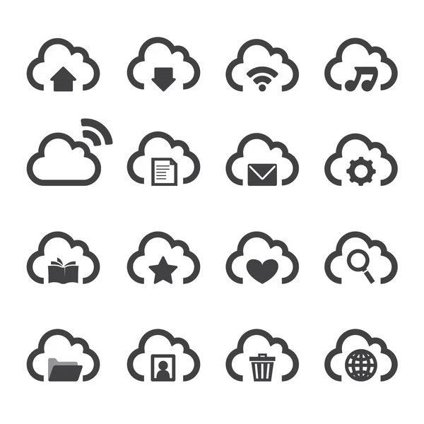 Conjunto de iconos de nube — Vector de stock