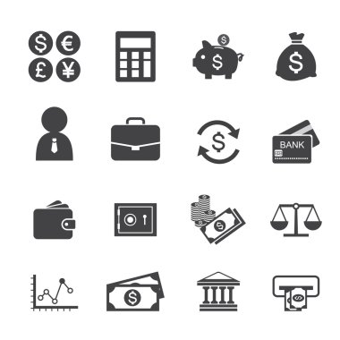 Finans ve para Icon set