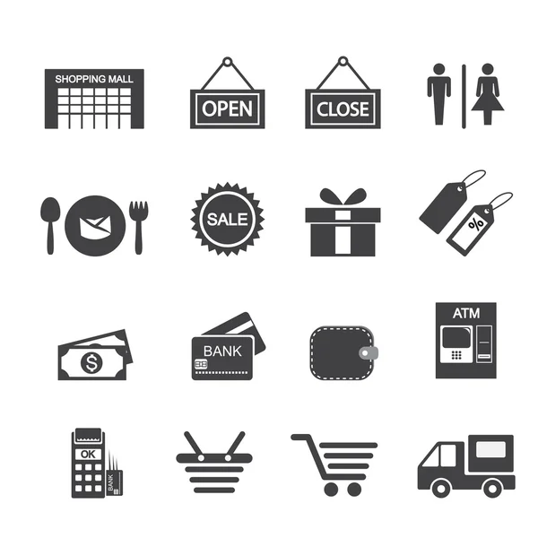 Shopping icon set — Stock Vector