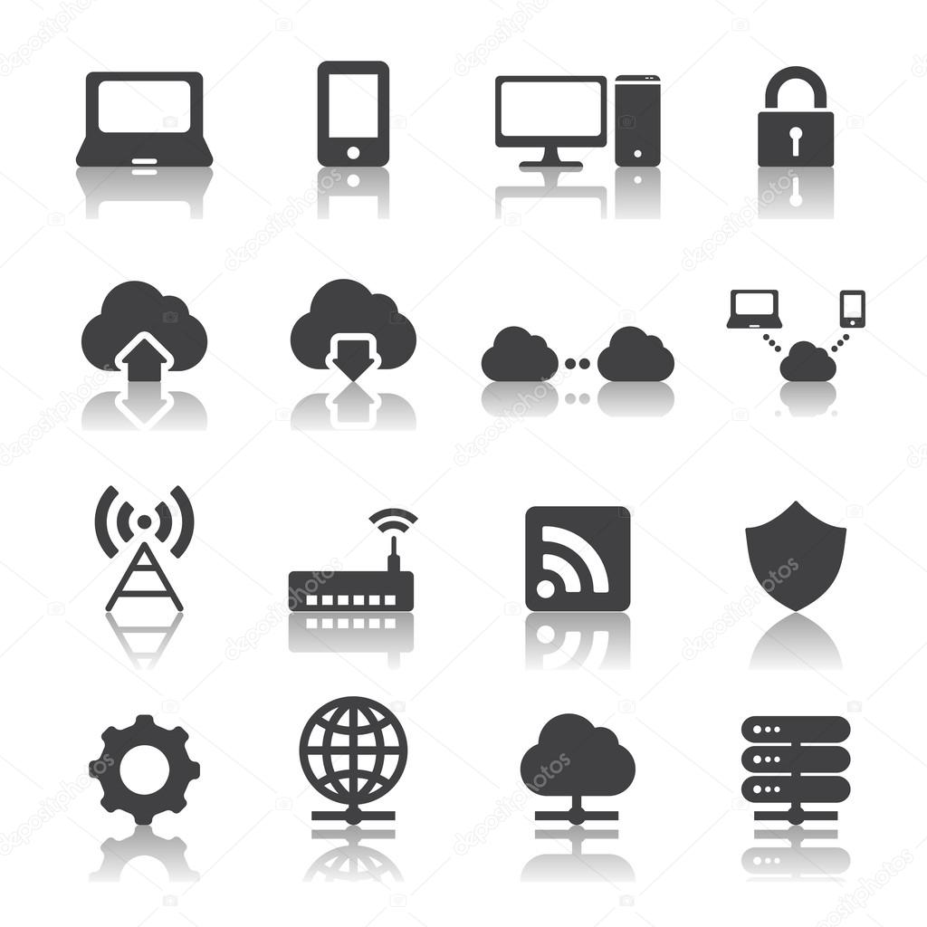 Network and cloud computing icons
