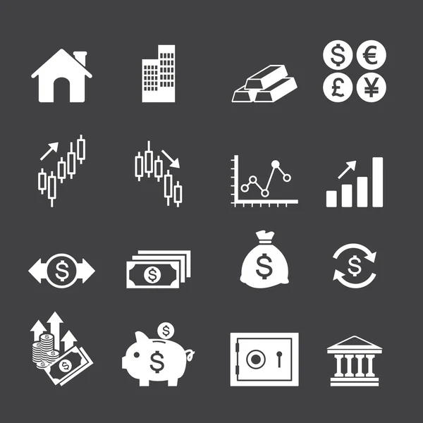 Iconos de inversión financiera — Vector de stock