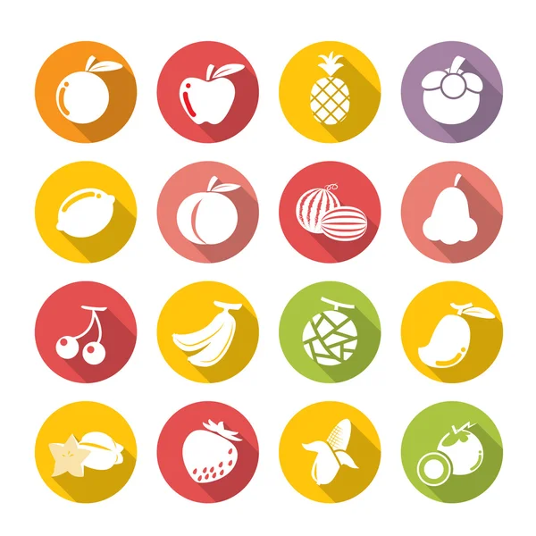 Fruits icon.flat thème . — Image vectorielle