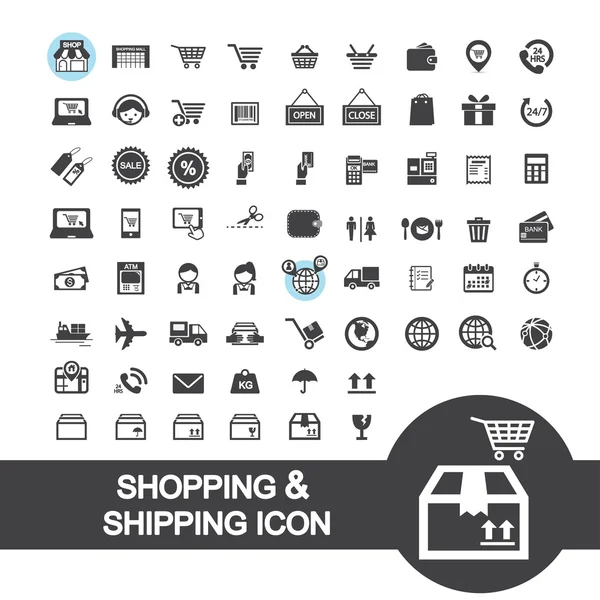 Icône Shopping et expédition — Image vectorielle