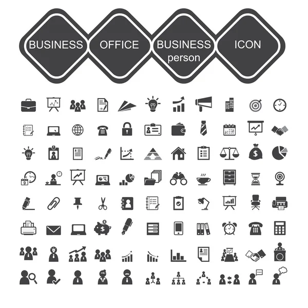 Kantoor en zakelijke persoon pictogram — Stockvector