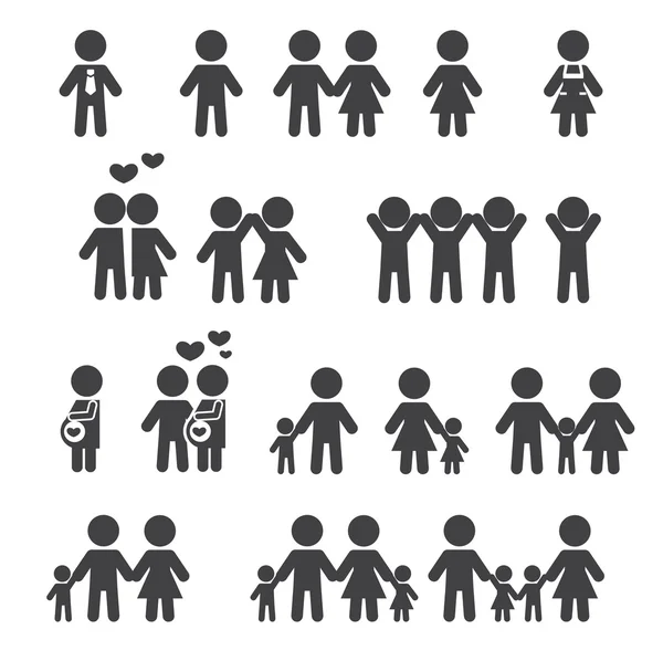 Menschen und Familiensymbole — Stockvektor