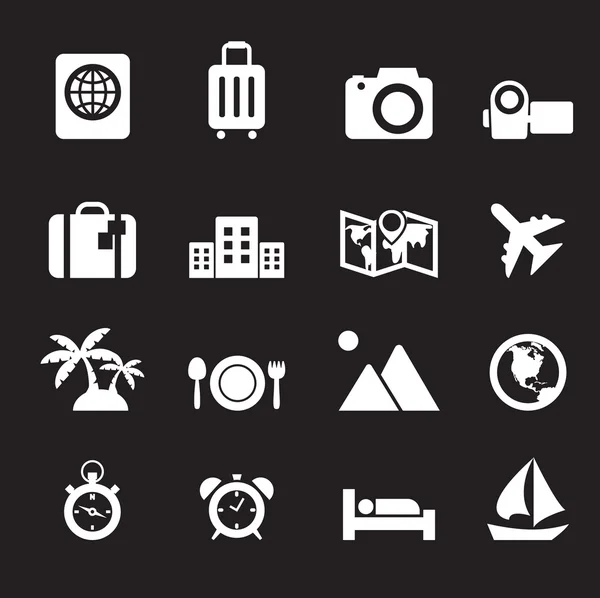 Travel and holiday icons — Stock Vector