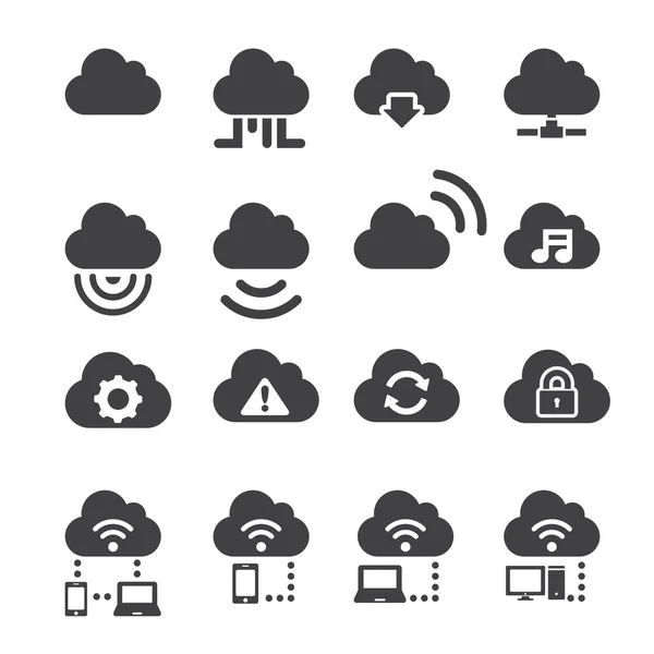 Conjunto de ícones de nuvem — Vetor de Stock