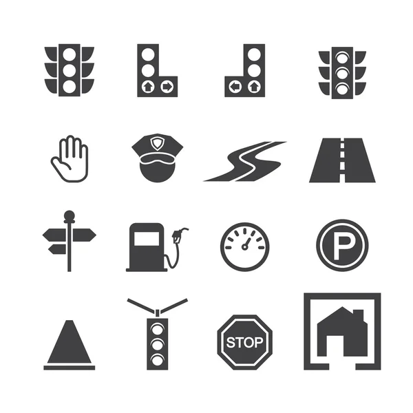 Verkeer pictogrammenset — Stockvector