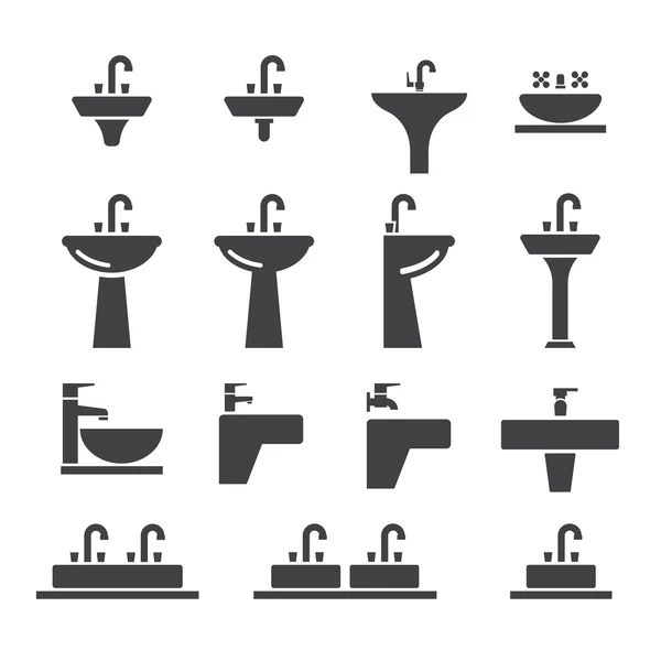 Umywalka zestaw ikon — Wektor stockowy
