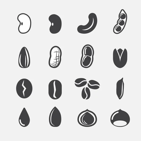 Icône noix et graines — Image vectorielle