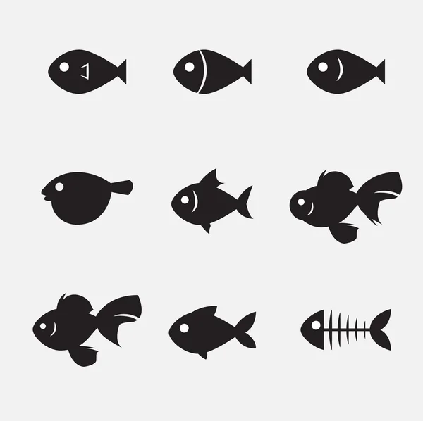 Icono de pescado — Vector de stock