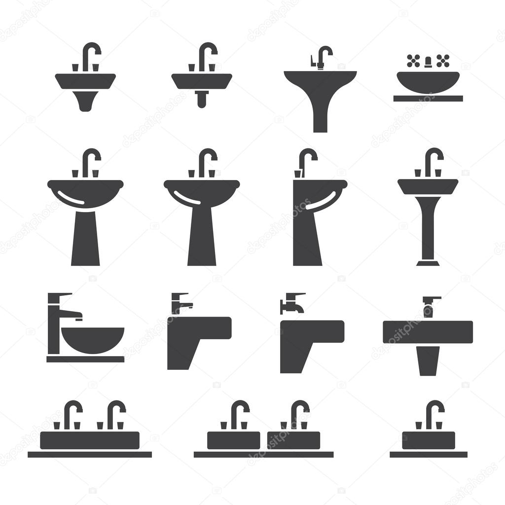 Sink icon set
