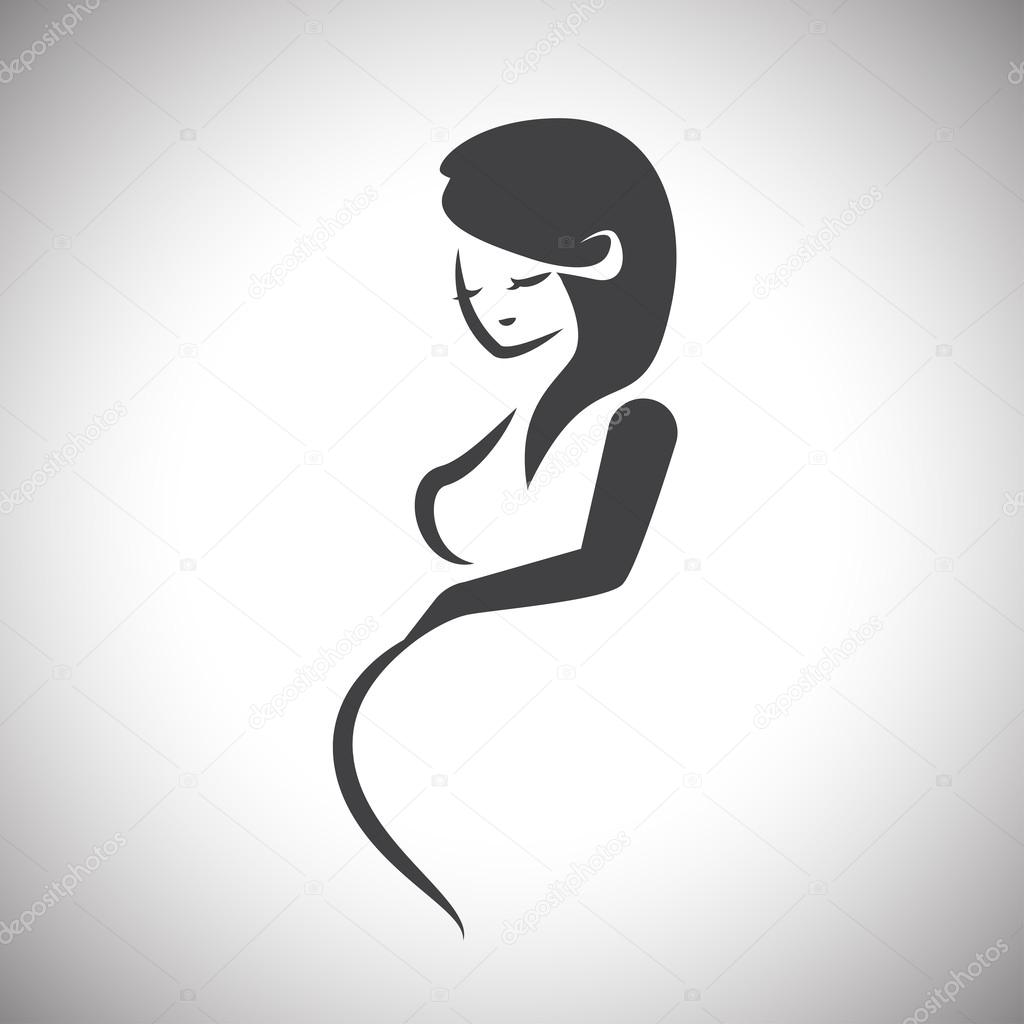 pregnant woman, stylized vector symbol