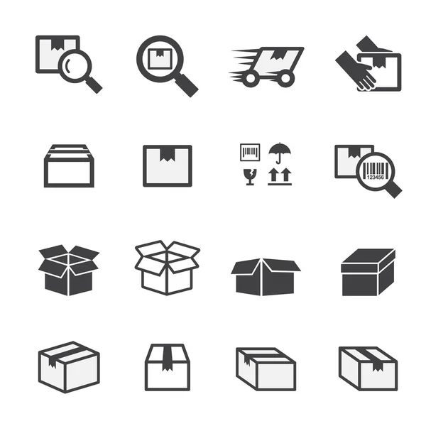 Caja icono conjunto — Vector de stock