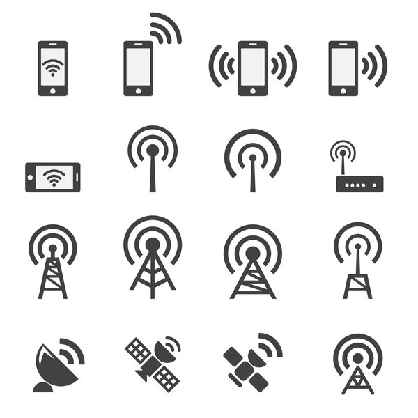 Mobile devices and wireless icon set