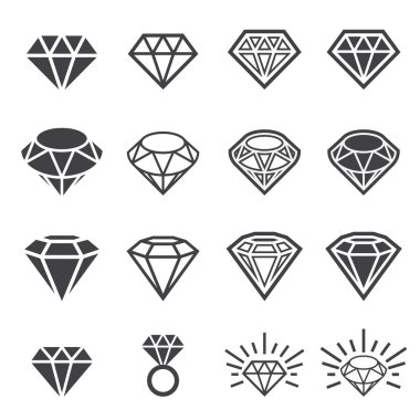 diamond icon set clipart