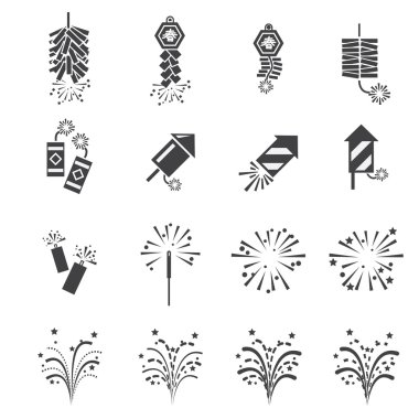 Firework  icon set clipart