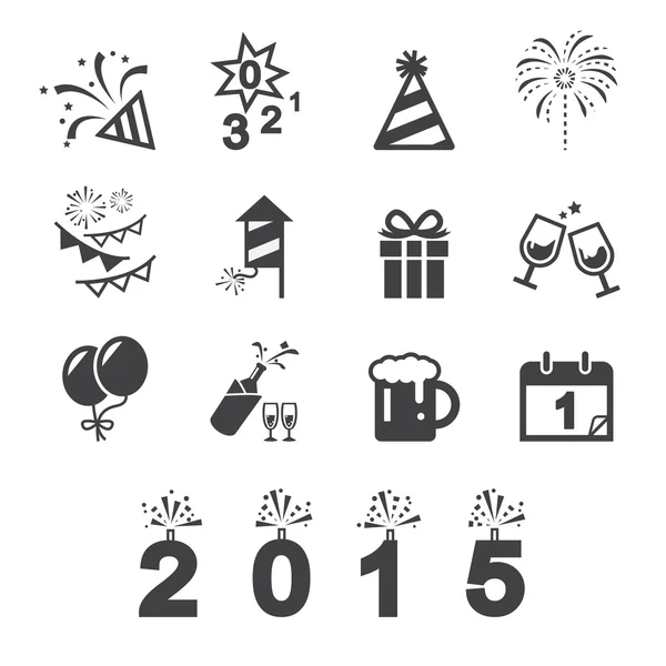 Heureuse icône de nouvelle année — Image vectorielle