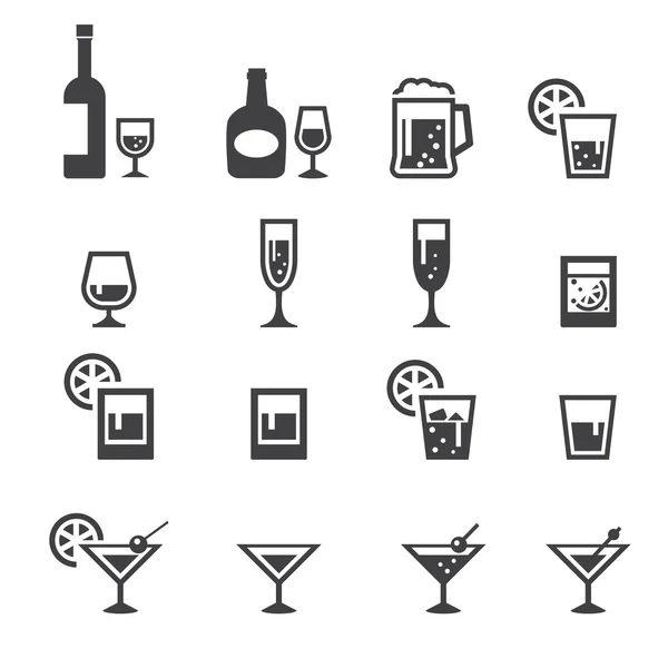 Alcohol drinken pictogram — Stockvector