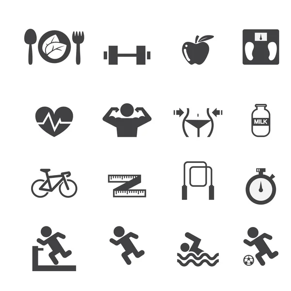 Fitness i zdrowie zestaw ikon — Wektor stockowy