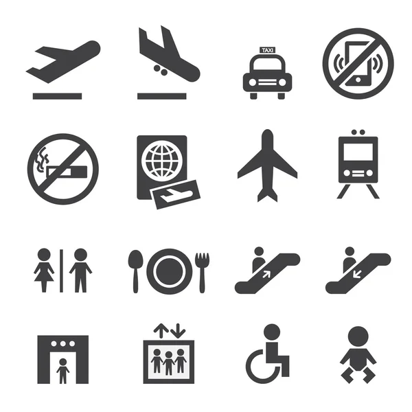 Flygplatsen icons — Stock vektor