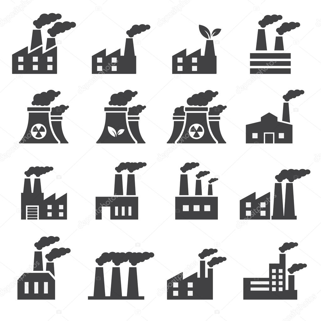 Industrial building icon