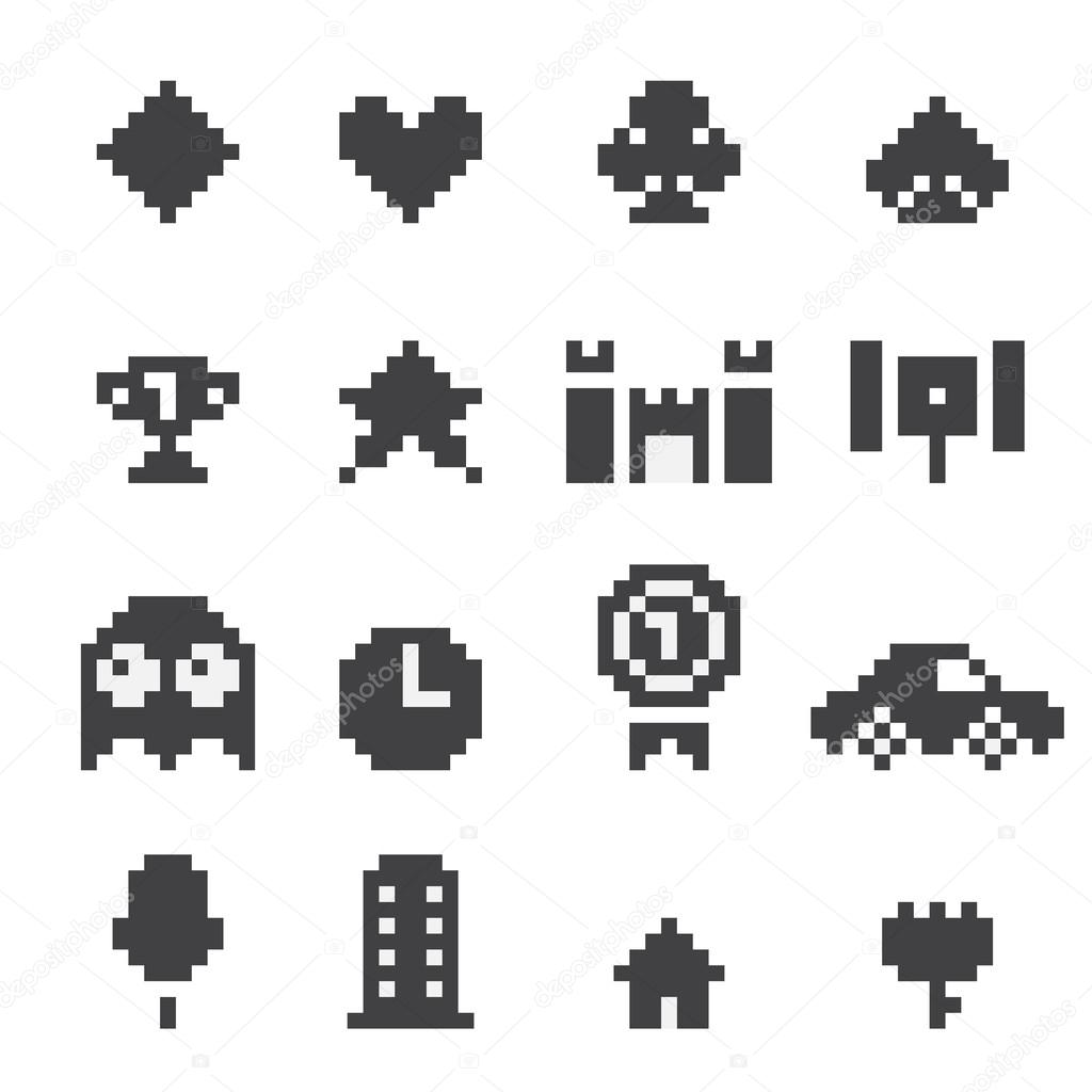 8 bit  icons set