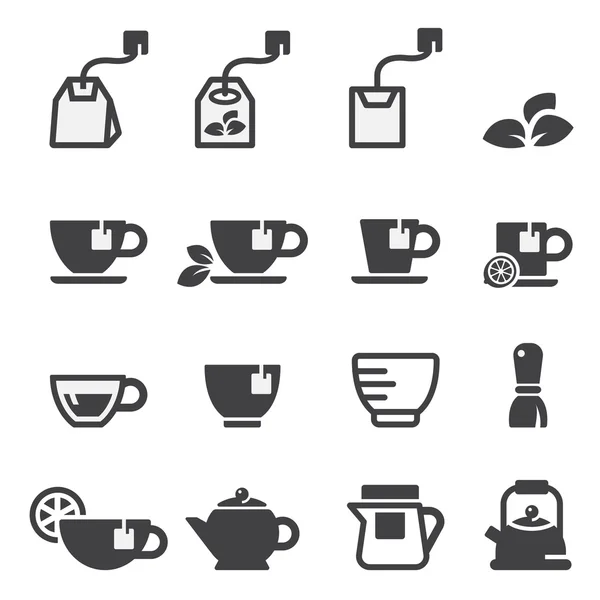 Conjunto de ícone de chá — Vetor de Stock