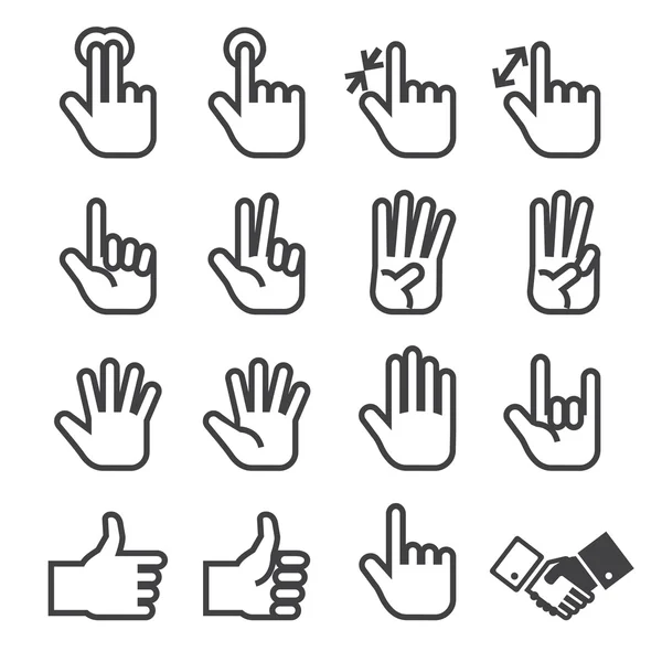 Sada ikon ruky — Stockový vektor
