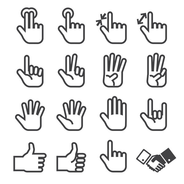 hand icon set