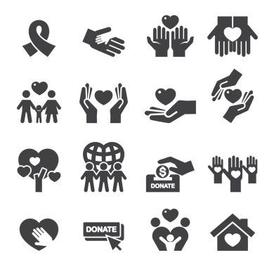 Charity Silhouette icons clipart