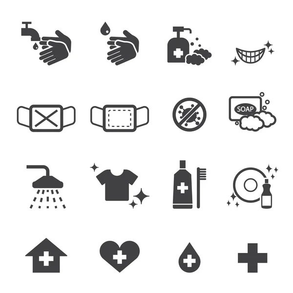 Set de iconos de higiene — Vector de stock