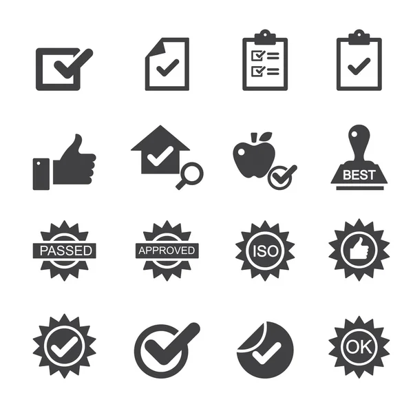 Iconos de control de calidad — Vector de stock