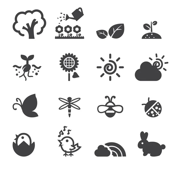 Ensemble d'icônes printemps — Image vectorielle