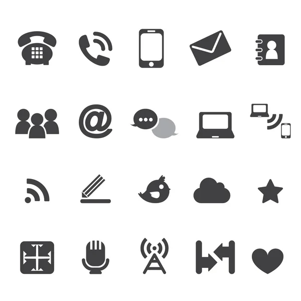 Iconos de comunicación web conjunto de vectores de Internet — Archivo Imágenes Vectoriales