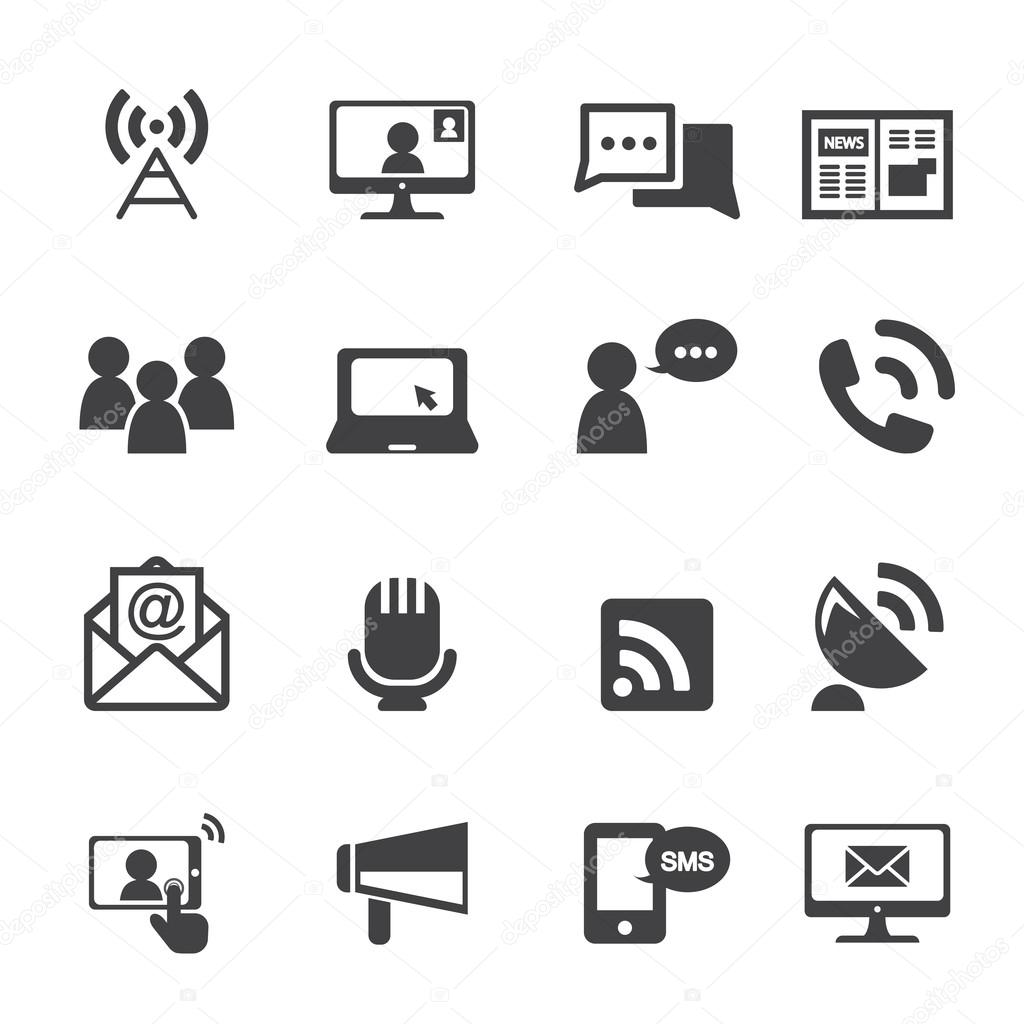 communication icon set