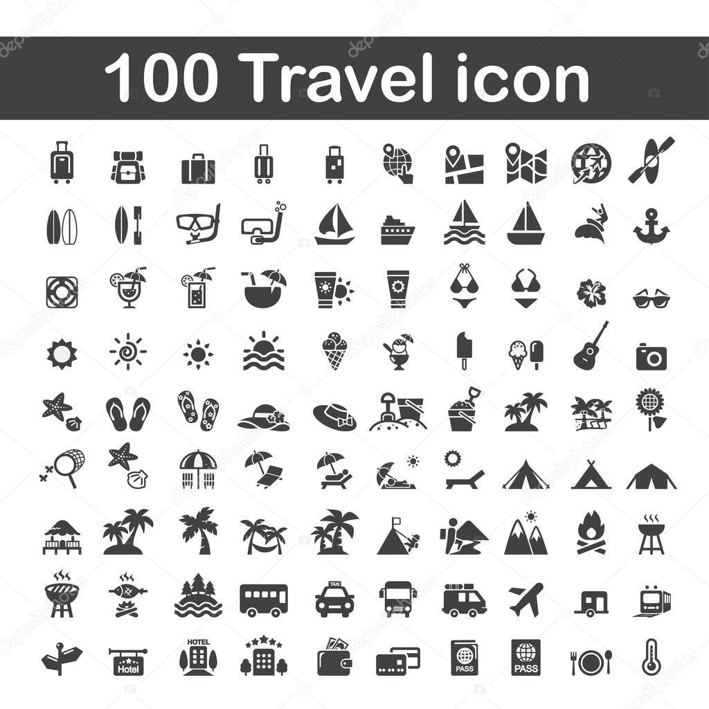 Vektorgrafiken Travel Icon Set Vektorbilder Travel Icon Set Depositphotos