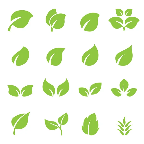 Leaf Ikonuppsättning — Stock vektor