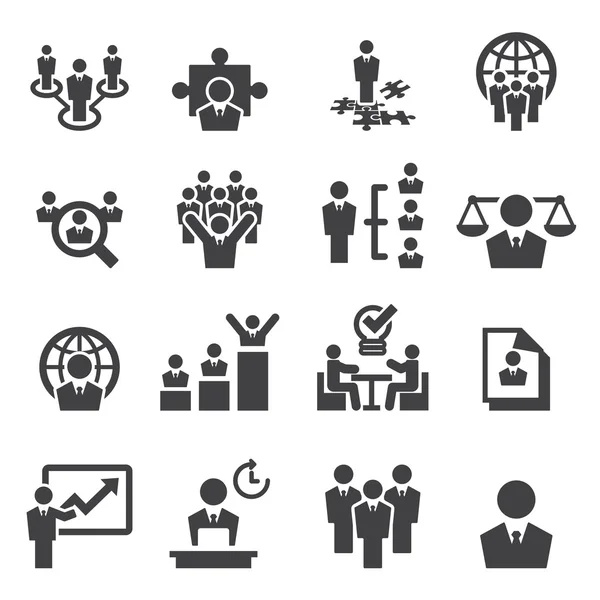 Recursos humanos e iconos de la gestión — Vector de stock