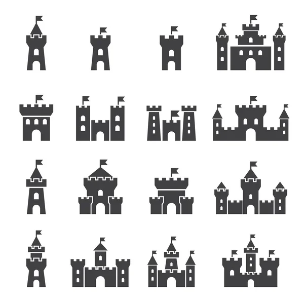 Castle icon set — Stock Vector