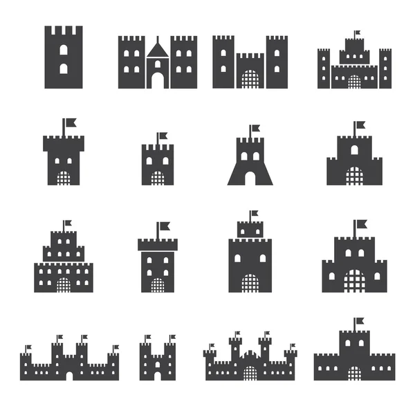 Набор значков замка — стоковый вектор