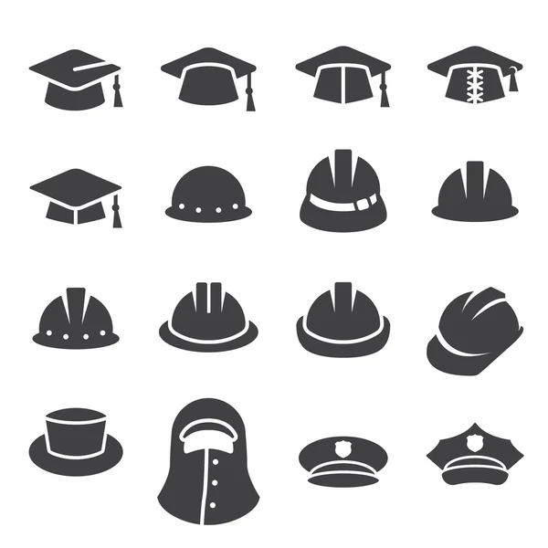 Sombrero icono conjunto — Vector de stock