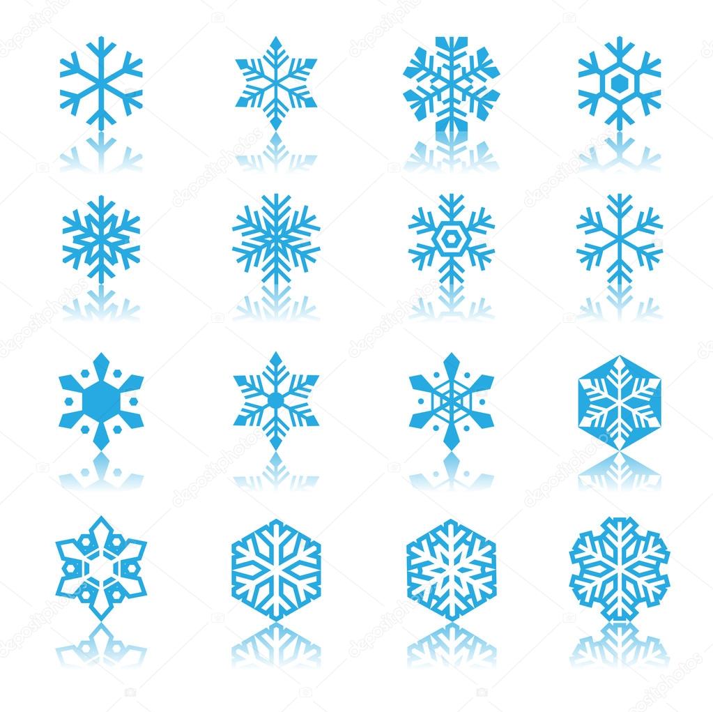 snowflakes icons set