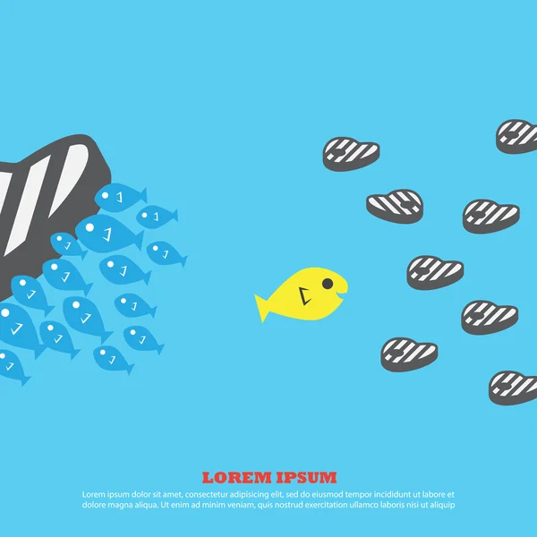 ปลาใหญ่กินปลาเล็กๆ — ภาพเวกเตอร์สต็อก