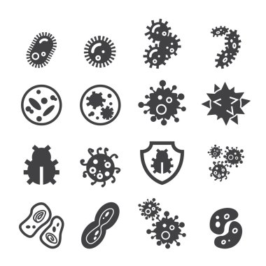 bacteria icon set clipart
