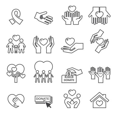 Charity Silhouette icons clipart