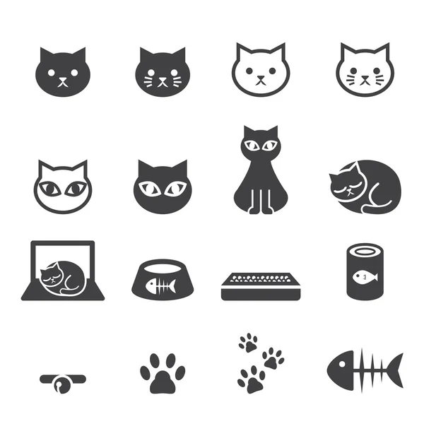 Cat icon set — Stock Vector