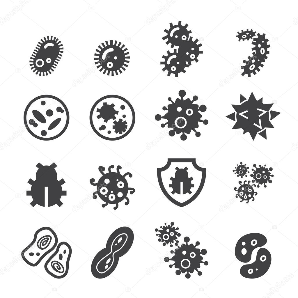 bacteria icon set