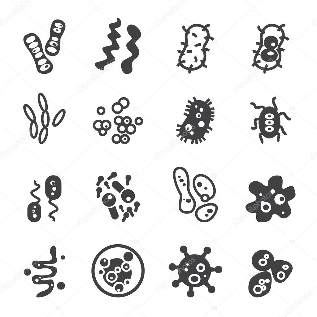 bacteria icon set